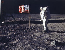 Buzz Aldrin, Class of 1951, walking on the moon